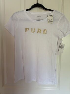 Workshop Republic Clothing White Crewneck Tee with Gray Logo